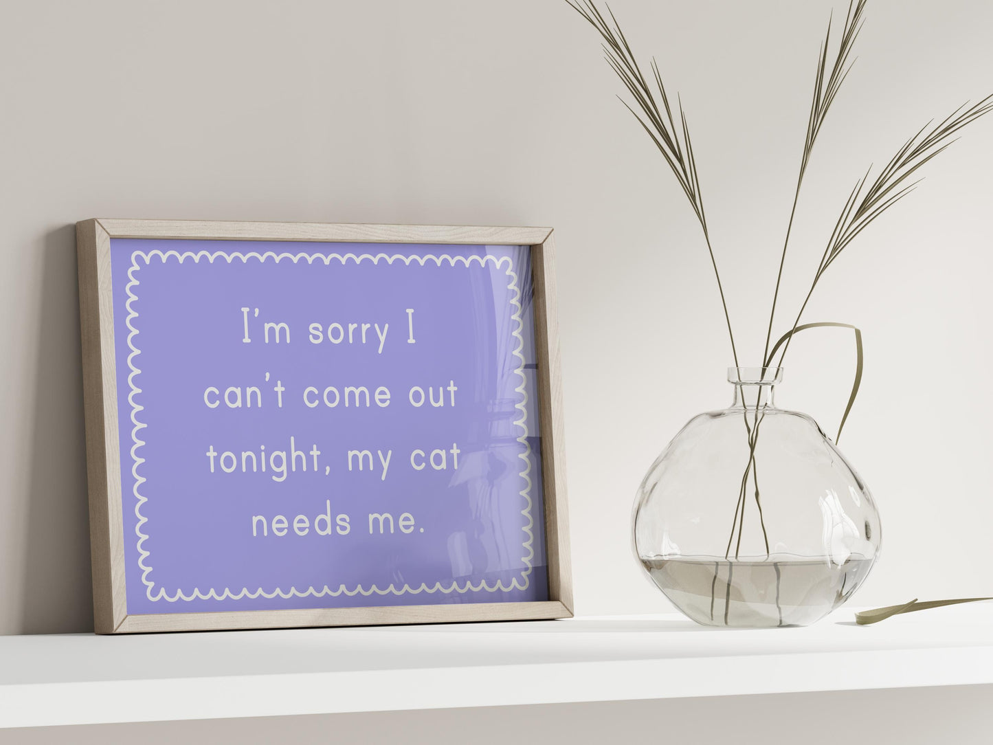 Cat Owner Introvert Print | Funny Staying With My Cat Print, Cat Owner Quote Print, Cat Lover Print, Cat Lover Quote, Homebody Cat Prints