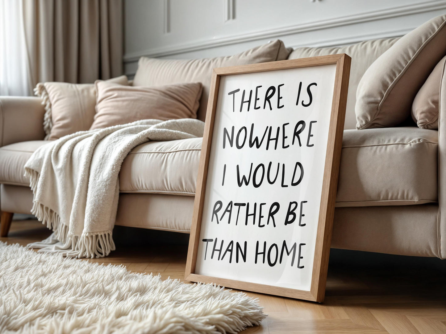 Nowhere I Would Rather Be Print | Rather Be At Home Print, Black and White Preppy Art, Homebody Wall Art, Introvert Wall Art, Home Quote