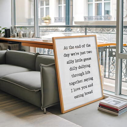 Two Silly Geese Print | Silly Goose Club Print, Pair of Geese Print, Fun Couples Print, Cute Couples Quote, Silly Geese Dilly Dallying Print