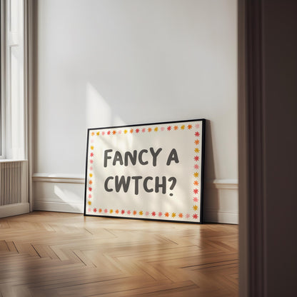 Fancy a Cwtch Welsh Wall Art Print | Welsh Gift Idea, Welsh Birthday Gift, For Bampi, Wales Decor, Wales Home Print, CWTCH definition print