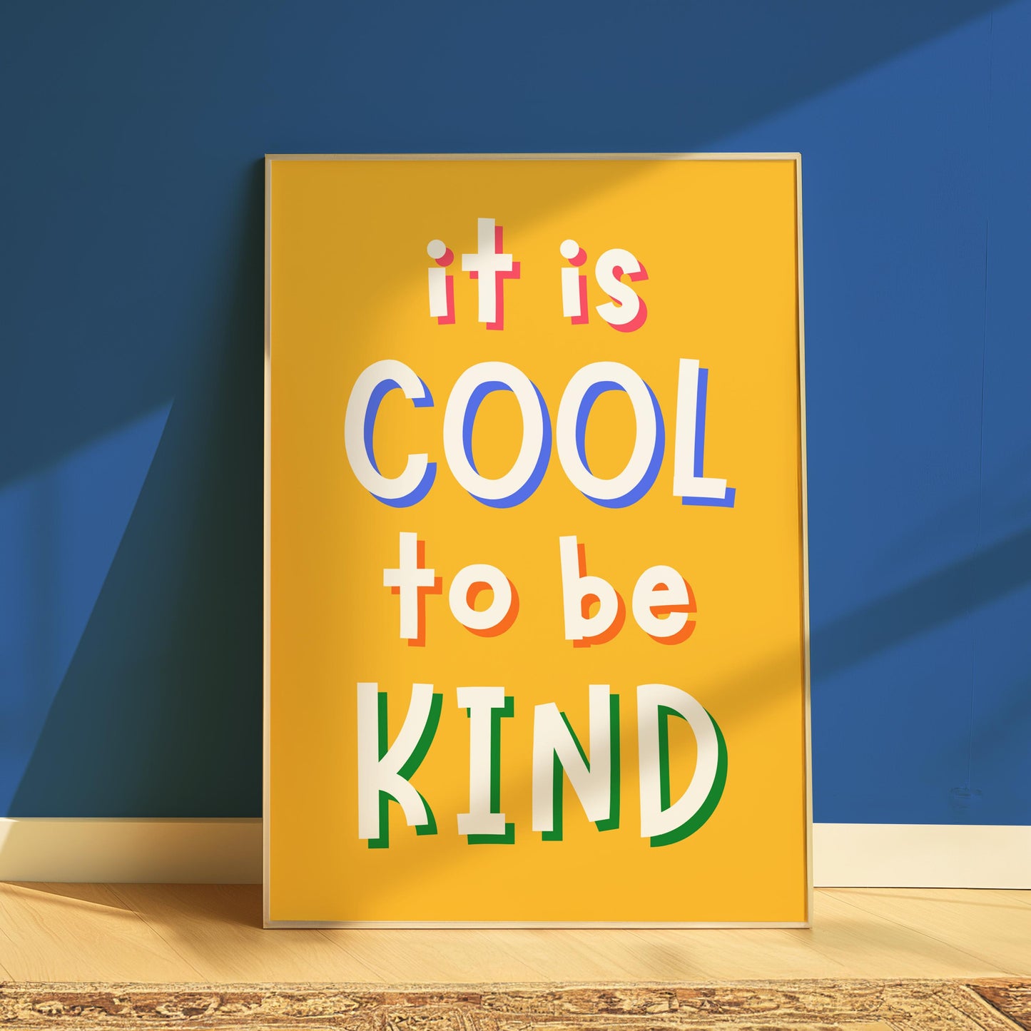 It's Cool To Be Kind Playroom Print | Colourful Classroom Prints, Colourful Playroom Print, Bright Print for Kids Room, Kids Affirmations