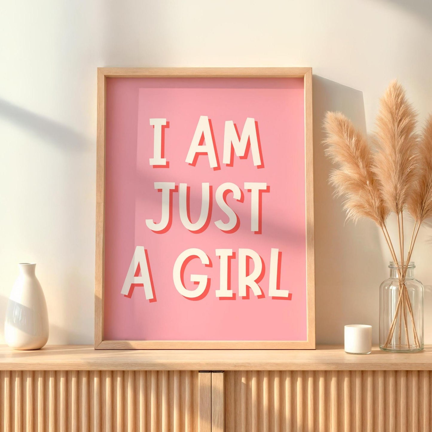 I Am Just a Girl Print | Funny Girly Prints, Funny Literally Just a Girl Wall Art, Sassy Girls Print, Funny Girly Quotes, Pink Preppy Prints