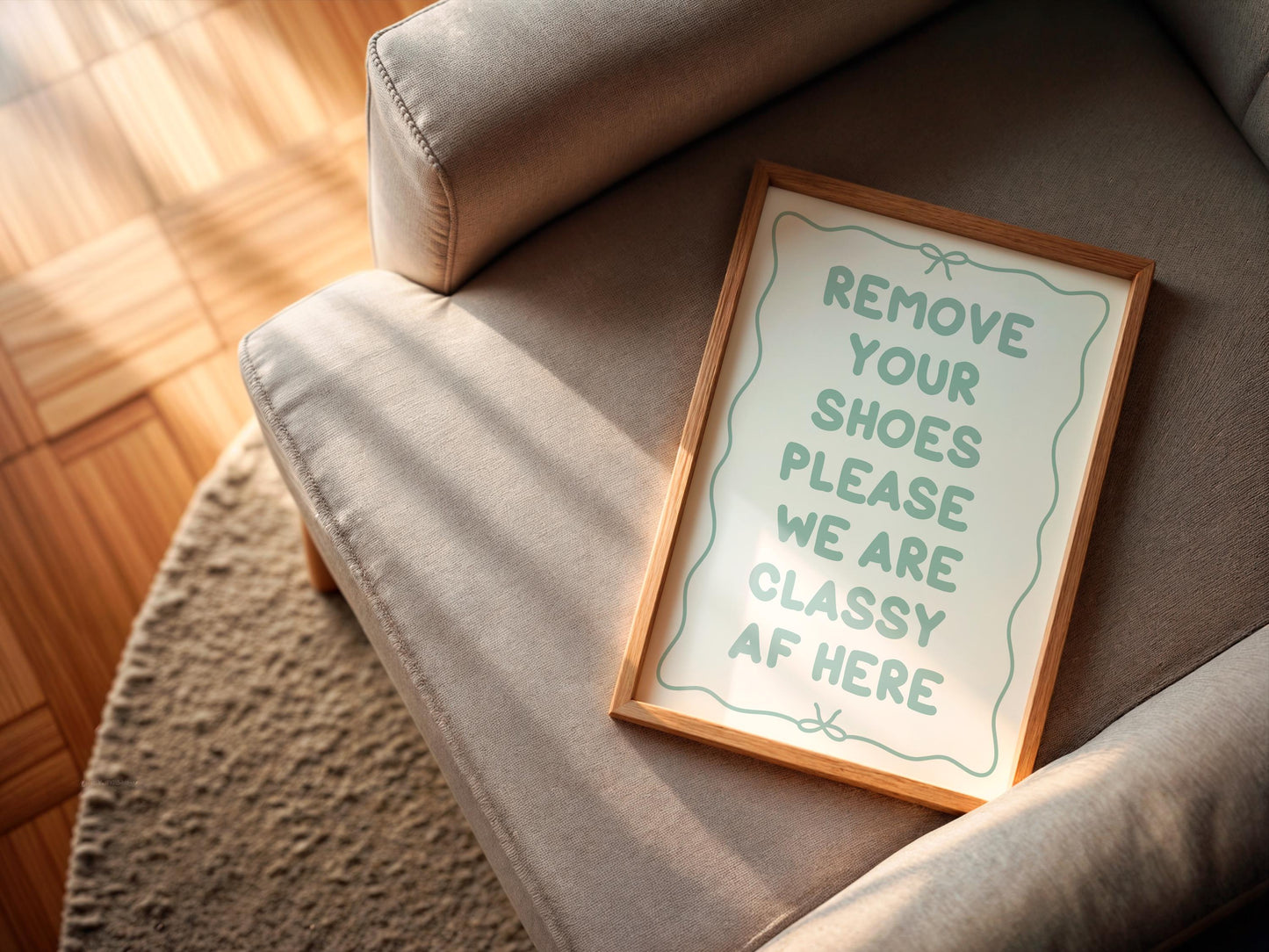 Shoes Off We Are Classy AF Print | Sage Green Hallway Print, Sage Entryway Sign, Sage Welcome Quote, Funny Hallway Print, Funny Welcome Sign