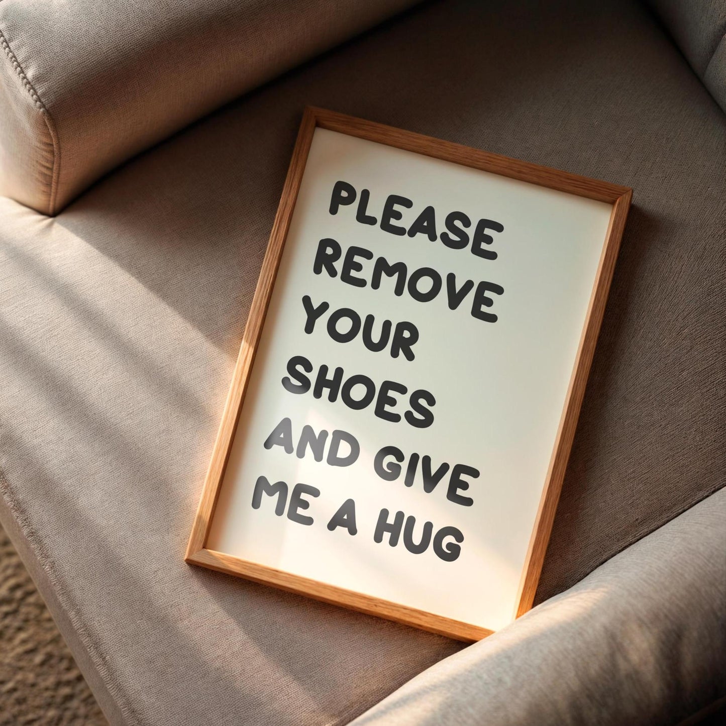 Shoes Off Hugs Please Print | Funny Hallway Prints, Give Me a Hug Print, Hugs In The Hallway Print, Cute Welcome Sign, Family Welcome Print
