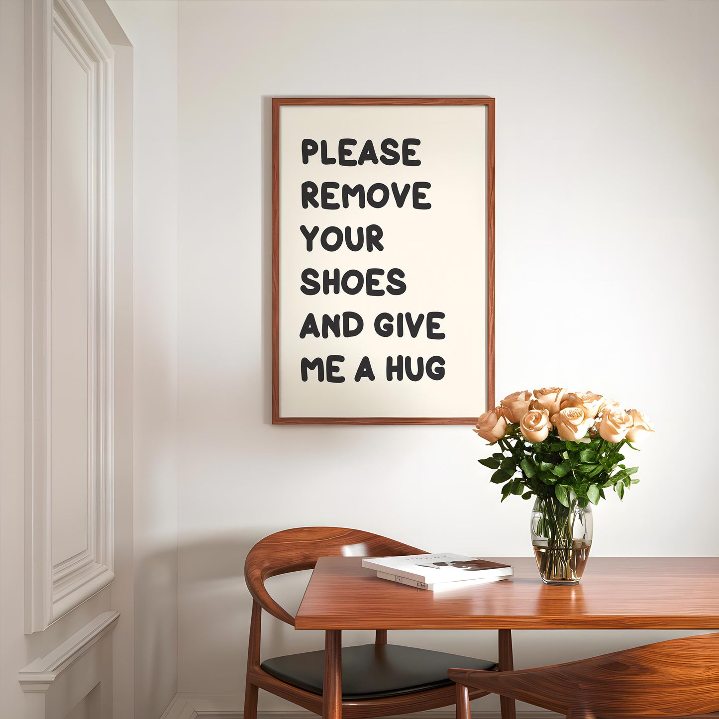 Shoes Off Hugs Please Print | Funny Hallway Prints, Give Me a Hug Print, Hugs In The Hallway Print, Cute Welcome Sign, Family Welcome Print