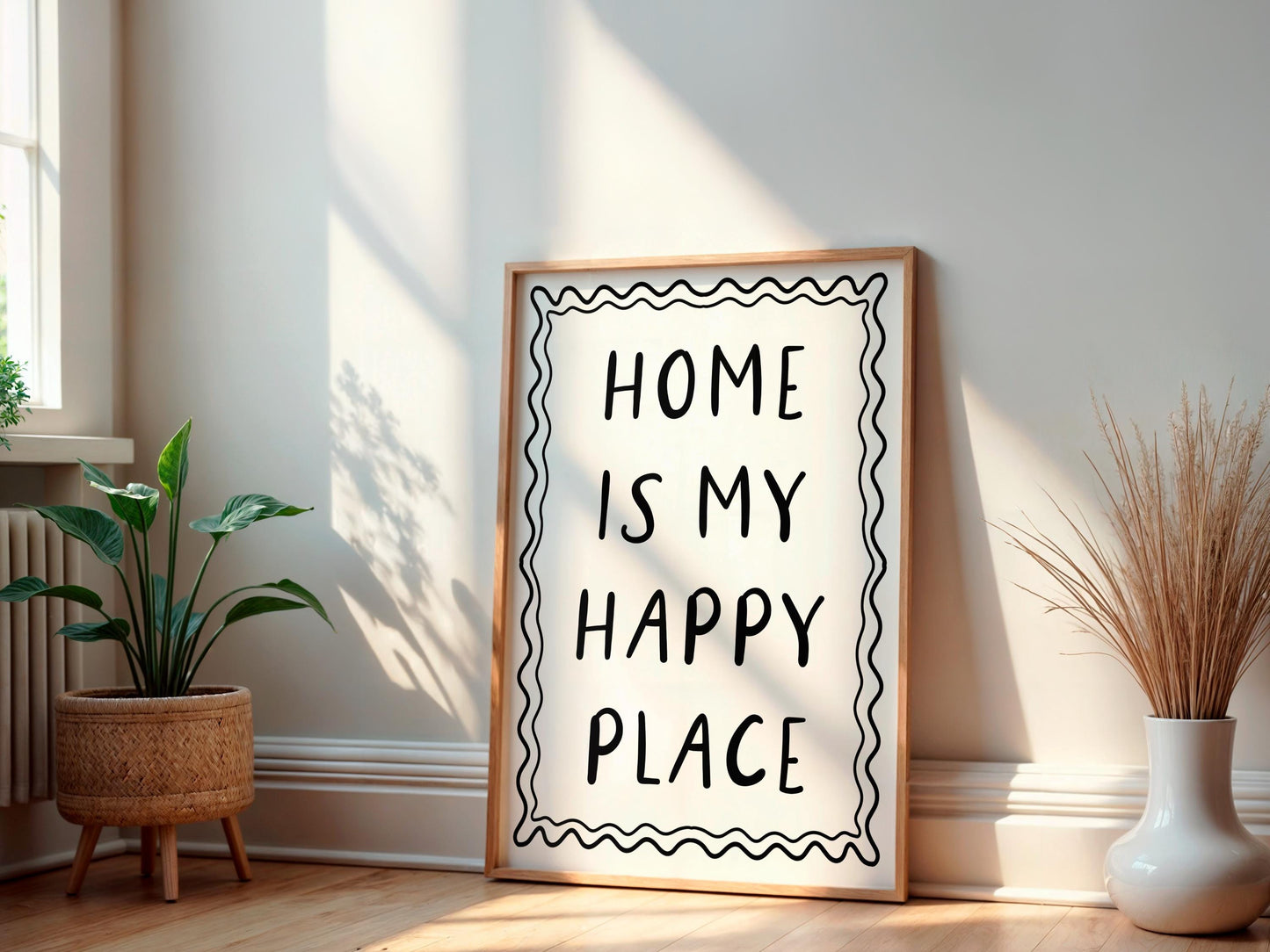 Home Is My Happy Place Wall Art Print Sign | Cosy Wall Art Print, Cosy Introvert Print, Cosy Homebody Print, Simple Typography Get Cosy Sign
