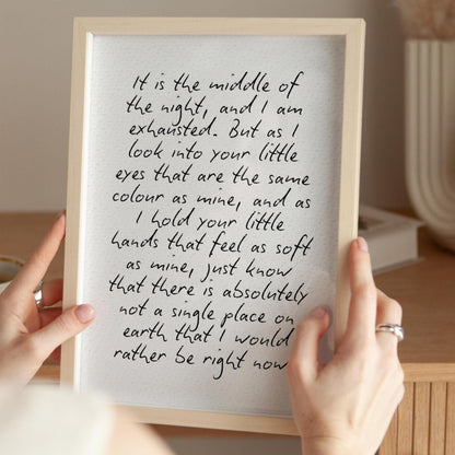 Feeding Baby Poem Print | Sentimental Baby Shower Gifts, Emotional Nursery Print, Personal Nursery Wall Art, Motherhood Fatherhood Poetry