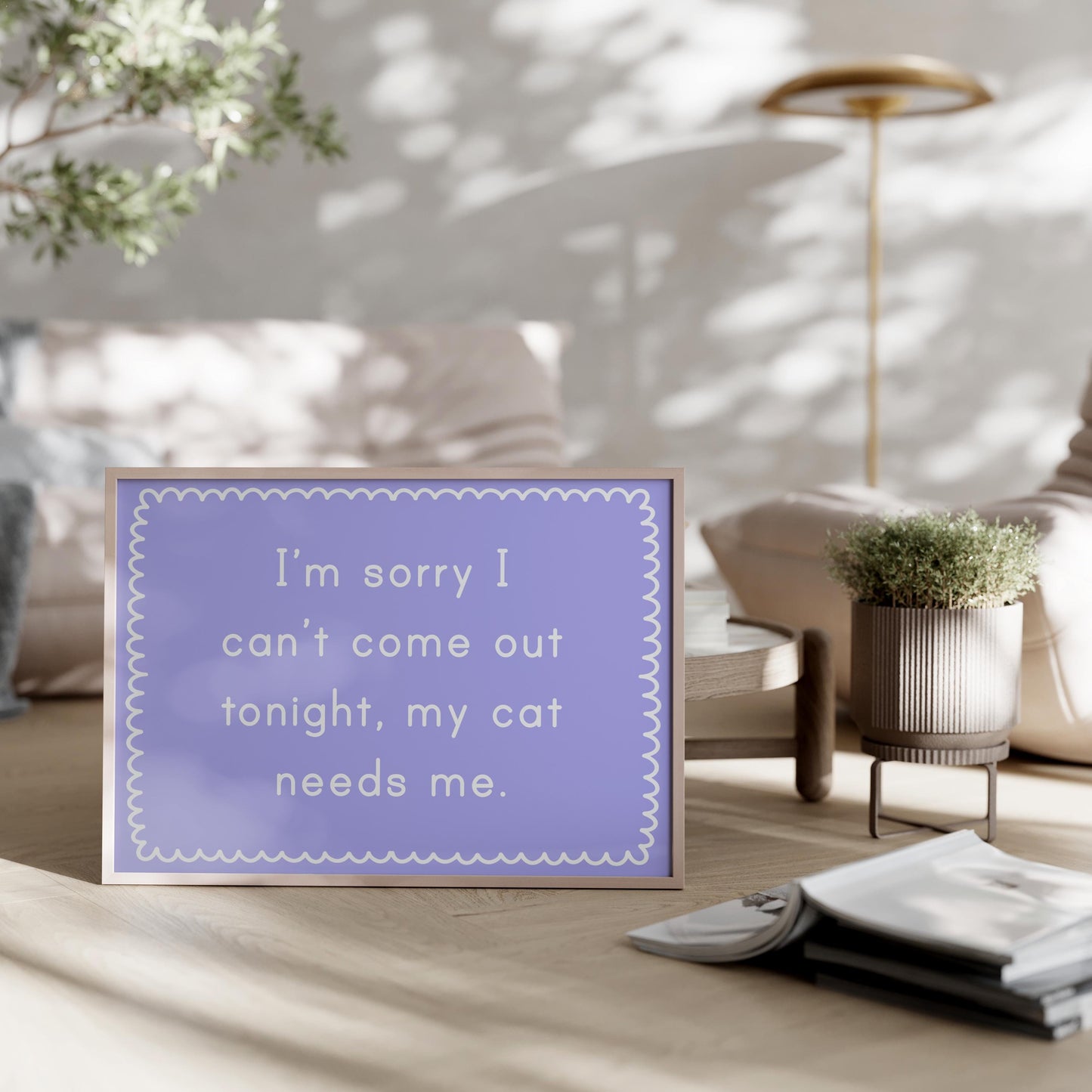 Cat Owner Introvert Print | Funny Staying With My Cat Print, Cat Owner Quote Print, Cat Lover Print, Cat Lover Quote, Homebody Cat Prints
