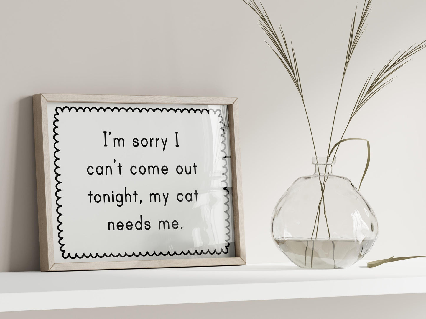 Staying Home With My Cat Print | Funny Cat Prints, Cat Owner Quotes, Cat Owner Gifts, Cats Over People Print, Cat Lover Gift Ideas, Cat Art