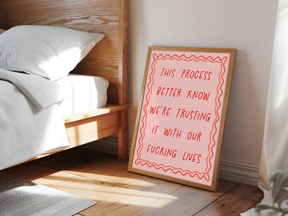 Trust The Fucking Process Print | Sweary Girly Office Prints, Girly Motivation Print, Rude Girly Print, Sweary Girls Print, Sweary Dorm Art