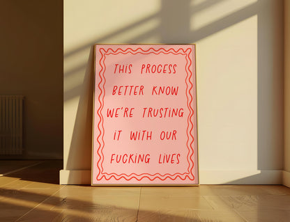 Trust The Fucking Process Print | Sweary Girly Office Prints, Girly Motivation Print, Rude Girly Print, Sweary Girls Print, Sweary Dorm Art