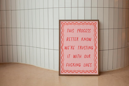 Trust The Fucking Process Print | Sweary Girly Office Prints, Girly Motivation Print, Rude Girly Print, Sweary Girls Print, Sweary Dorm Art