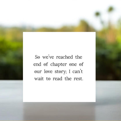 1st Anniversary Card | End of Chapter One Love Story Card, 1st Wedding Paper Anniversary Card, First Year Together Card, A Year of Us Card