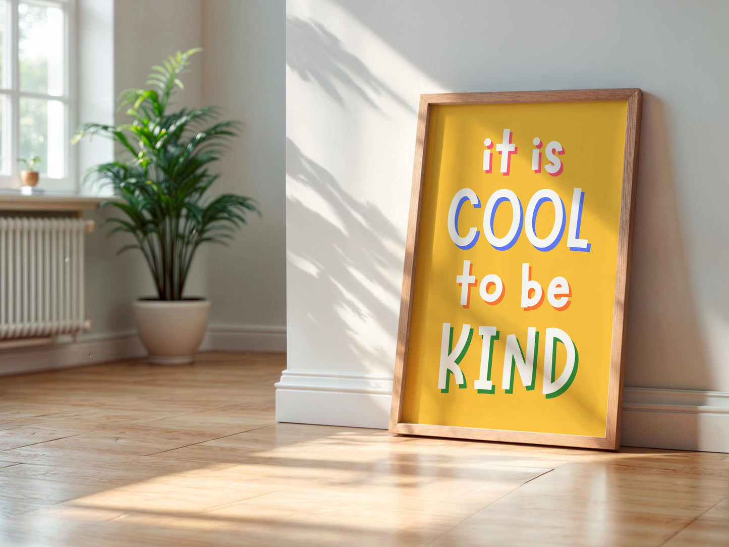 It's Cool To Be Kind Playroom Print | Colourful Classroom Prints, Colourful Playroom Print, Bright Print for Kids Room, Kids Affirmations