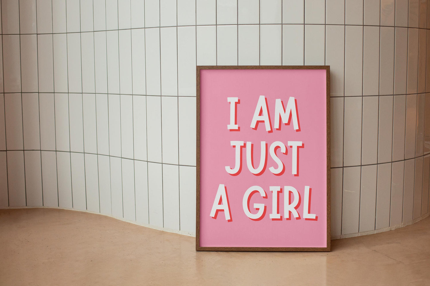I Am Just a Girl Print | Funny Girly Prints, Funny Literally Just a Girl Wall Art, Sassy Girls Print, Funny Girly Quotes, Pink Preppy Prints