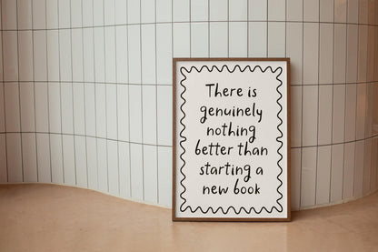 Nothing Better Than a New Book Print | Reading Wall Art, Book Wall Art, Book Club Print, Reading Wall Art Decor, Cute Gift For Book Lovers