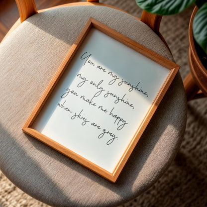 You Are My Sunshine Nursery Print | Neutral Nursery Prints, Nursery Rhyme Art, Cute Elegant Nursery Prints, Nursery Lyric Quotes Wall Art