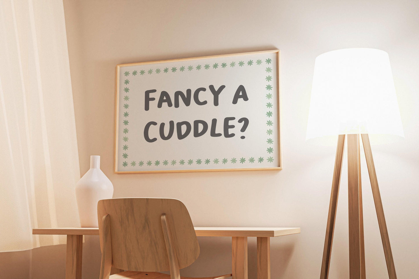 Fancy a Cwtch Wall Art Print | Sage Green Welsh Print, Proud To Be Welsh Print, Cwtch Over Cuddle Art, Cwtch Definition Sign, Cwtching Quote