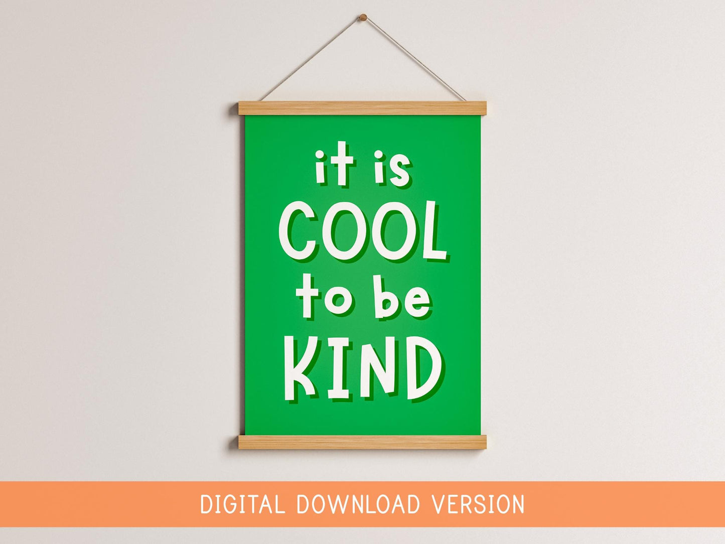 Printable Classroom Print | Its Cool To Be Kind Print for Classroom Wall or Playroom, Colourful Playroom Prints, Colorful Teacher Printables
