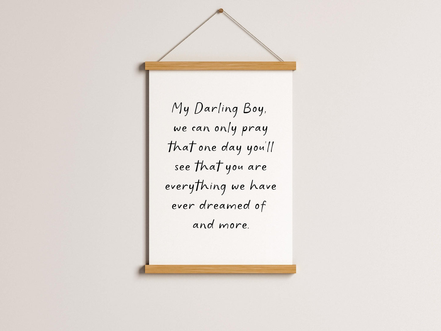 My Darling Boy Nursery Quote Print | Boys Room Wall Art, Baby Boy Nursery Prints, Baby Shower Gift for Baby Boy, Baby Boy Poem, Baby Boy Art
