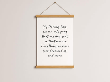 My Darling Boy Nursery Quote Print | Boys Room Wall Art, Baby Boy Nursery Prints, Baby Shower Gift for Baby Boy, Baby Boy Poem, Baby Boy Art