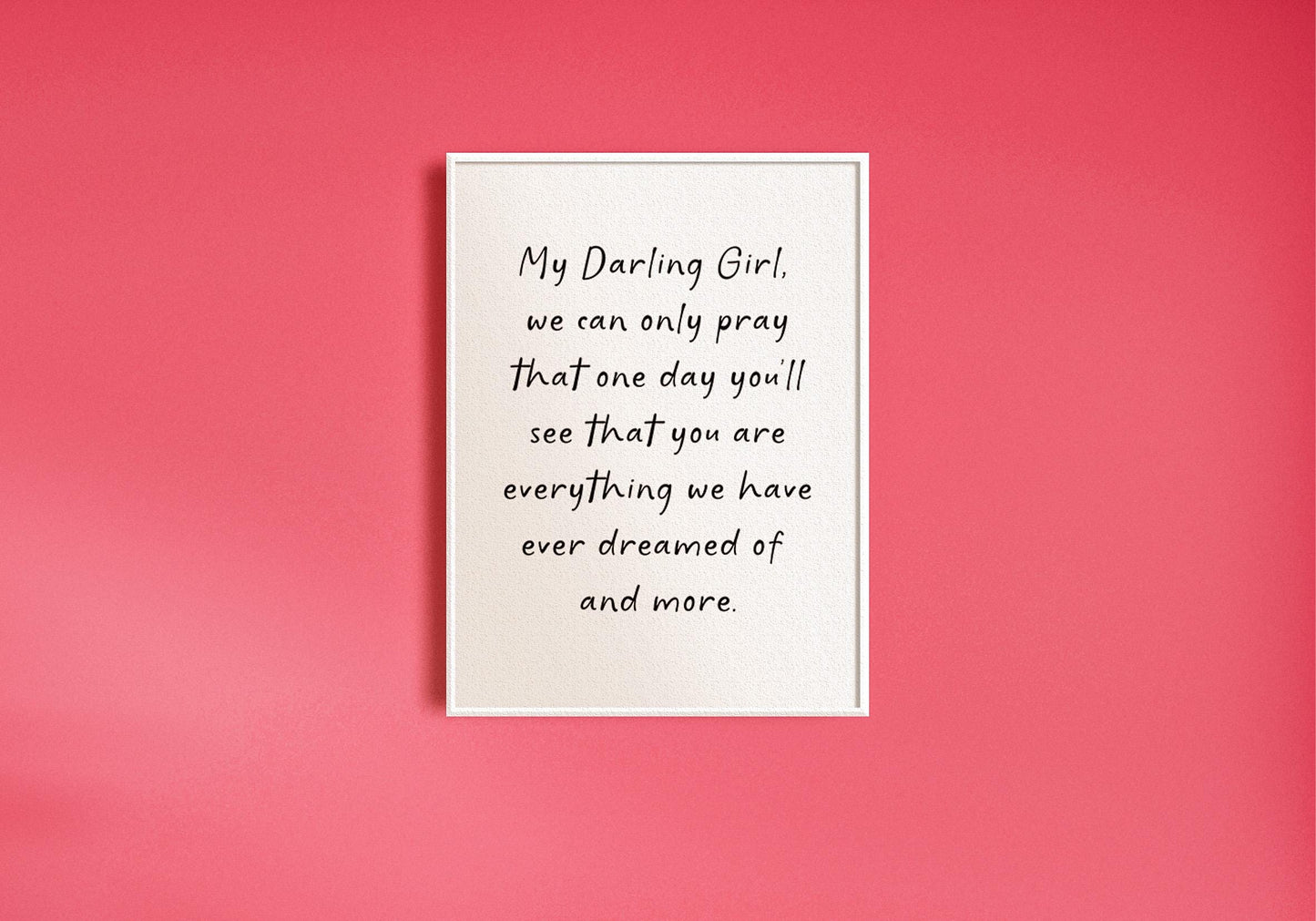 My Darling Girl Nursery Quote Print | Girls Room Wall Art, Baby Girl Nursery Prints, Baby Shower Gift for Girl, Vintage Nursery Girl Prints