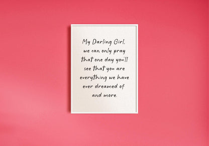My Darling Girl Nursery Quote Print | Girls Room Wall Art, Baby Girl Nursery Prints, Baby Shower Gift for Girl, Vintage Nursery Girl Prints