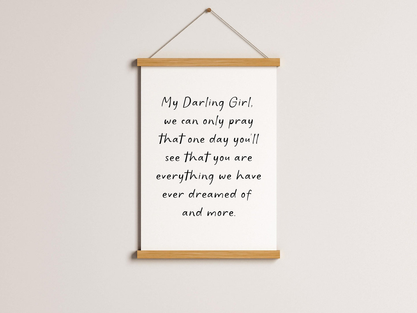 My Darling Girl Nursery Quote Print | Girls Room Wall Art, Baby Girl Nursery Prints, Baby Shower Gift for Girl, Vintage Nursery Girl Prints
