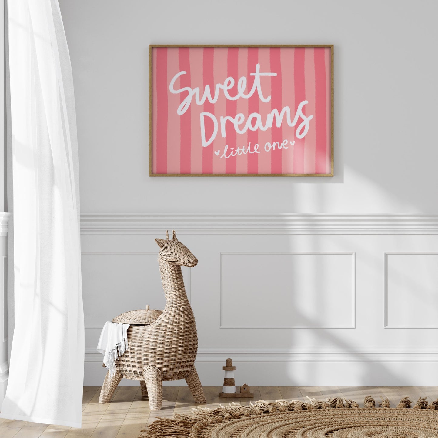 Sweet Dreams Baby Girl Print | Baby Girl Nursery Print, Girl Nursery Print, Pink Nursery Wall Art, Sweet Dreams Print, Cute Nursery Print