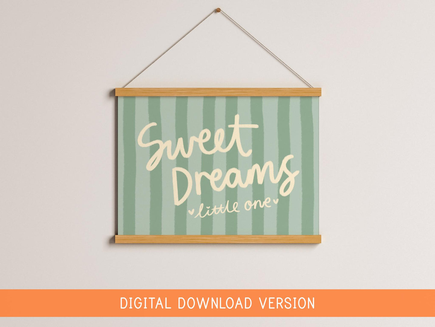 Sweet Dreams Little One Printable DIGITAL DOWNLOAD | Sage Green Vintage Nursery Prints, Sage Nursery Printable Art, Sage Digital Nursery Art