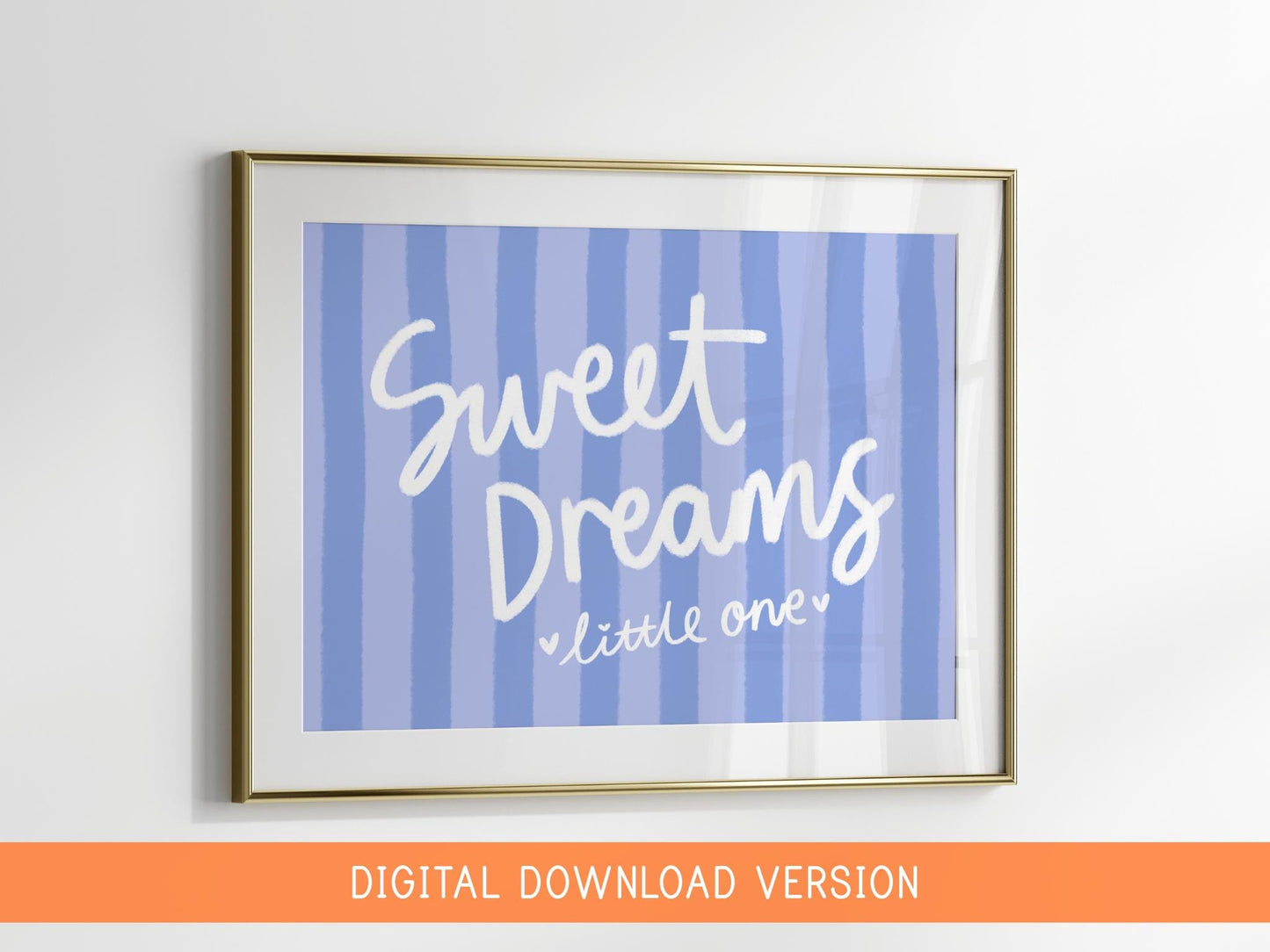 Sweet Dreams Little One Printable DIGITAL DOWNLOAD | Blue Landscape Nursery Print, Baby Boy Nursery Wall Art Print, Sweet Boy Digital Art