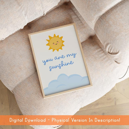 You Are My Sunshine Baby Boy Nursery Print DIGITAL DOWNLOAD | Baby Boy Nursery Printables, Digital Print for Little Boy Bedroom Printable