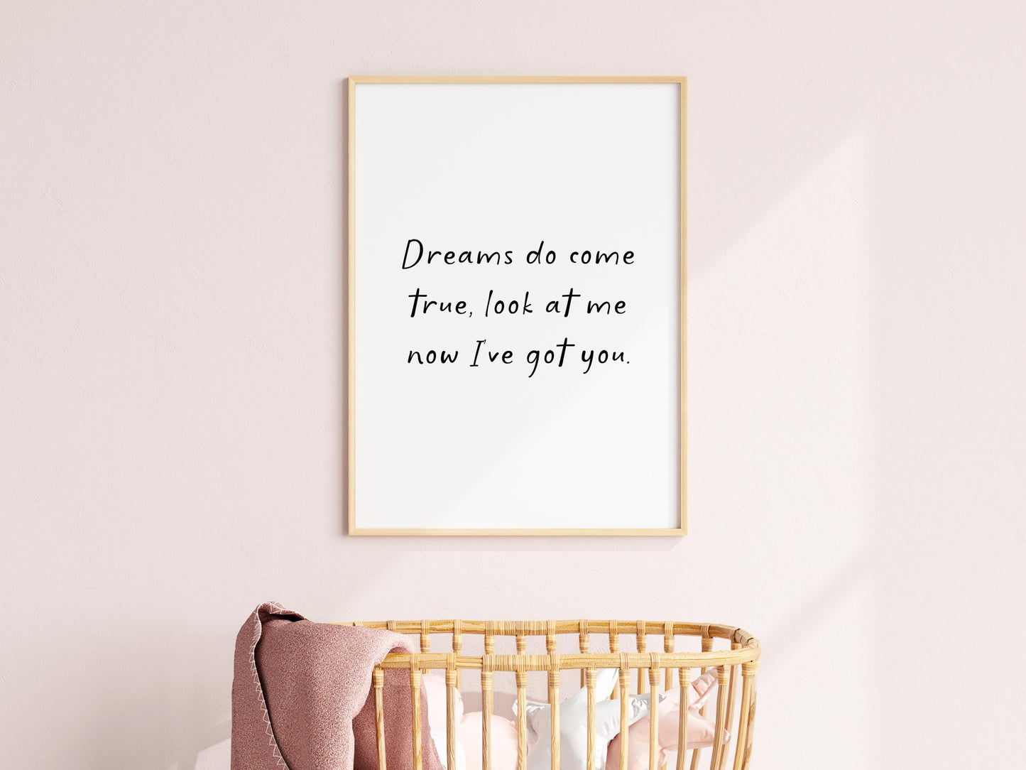 Dreams Do Come True Nursery Print | Cosy Nursery Print, Cute Wall Art for Above Cot, A3 A4 A5 Nursery Quote Print, Custom Nursery Art Prints