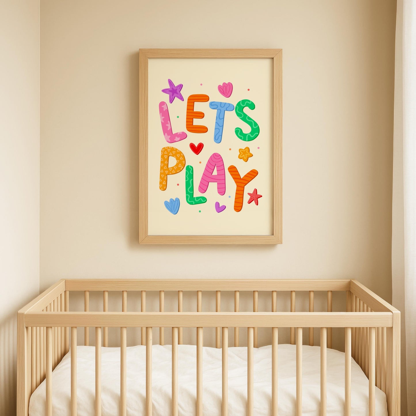 Lets Play Colourful Playroom Art | Quirky Playroom Print, Bright Nursery Print, Fun Play Corner Print, Fun Playroom Print, Fun Nursery Print