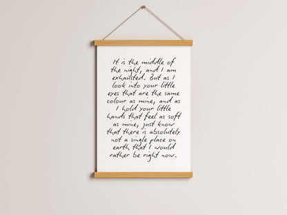 Feeding Baby Poem Print | Sentimental Baby Shower Gifts, Emotional Nursery Print, Personal Nursery Wall Art, Motherhood Fatherhood Poetry