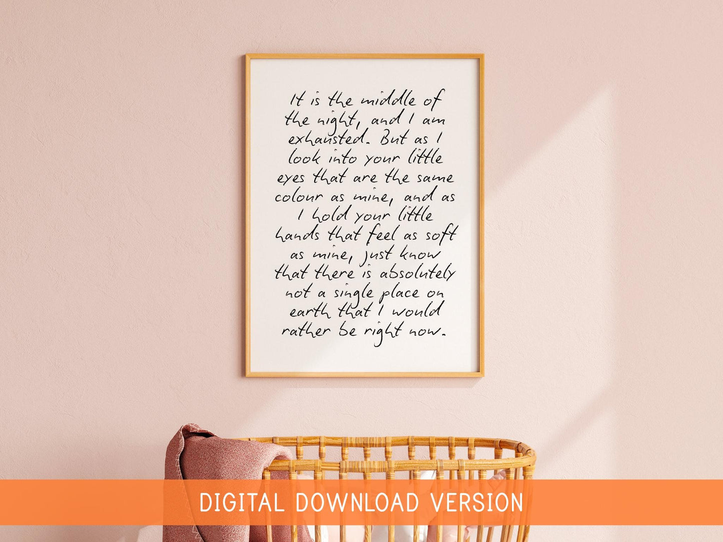 Nighttime Feed Poem DIGITAL DOWNLOAD | Printable Nursery Quotes, Printable Wall Art For Nursery, Motherhood Poem, Fatherhood Poem printable