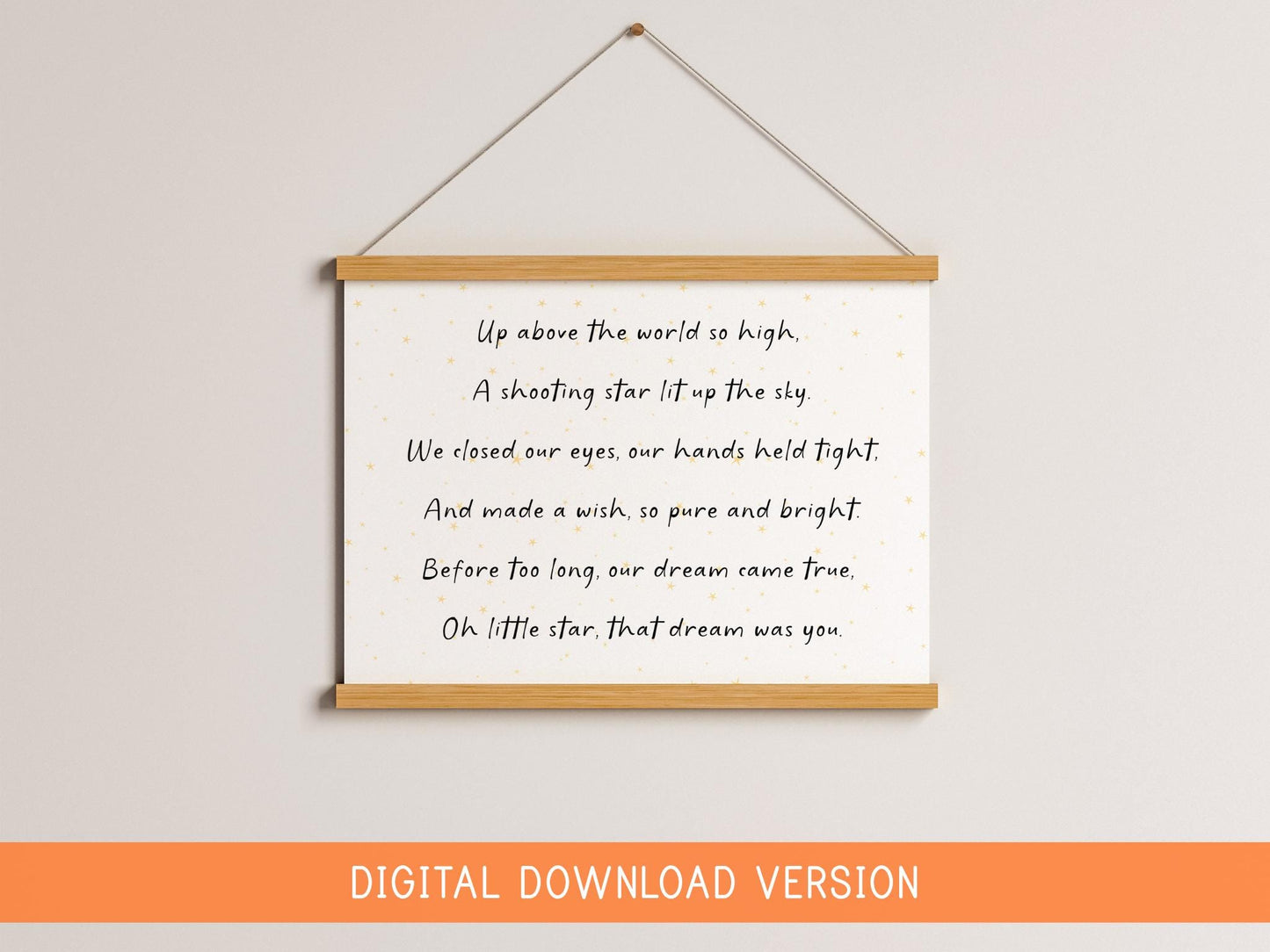 IVF Baby Digital Nursery Print DIGITAL DOWNLOAD | Our Little Star Poem, Miracle Baby Quote Wall Art, Rainbow Baby Nursery Digital Prints