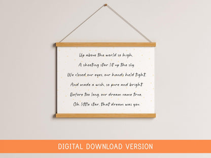 IVF Baby Digital Nursery Print DIGITAL DOWNLOAD | Our Little Star Poem, Miracle Baby Quote Wall Art, Rainbow Baby Nursery Digital Prints