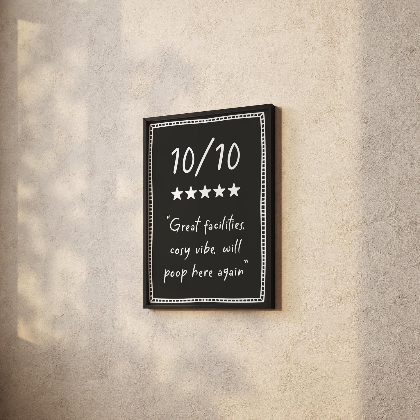 10/10 Toilet Review Funny Sign | Hilarious Loo Sign, A3 A4 A5 Toilet Print, Downstairs Toilet Prints, Cheeky Toilet Review, Bathroom Jokes