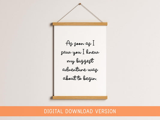 Printable Nursery Sign DIGITAL DOWNLOAD | Biggest Adventure Nursery Printable, Print Your Own Nursery Prints, Cute Nursery Wall Art Prints