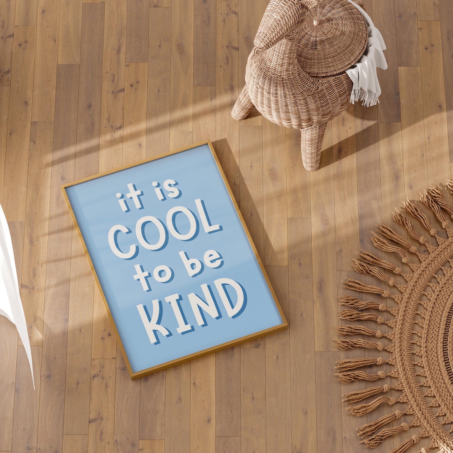 It's Cool To Be Kind Blue Nursery Print | A3 Blue Nursery Poster, Classroom Affirmation Poster, Blue Boys Room Quote, Boys Wall Art Print