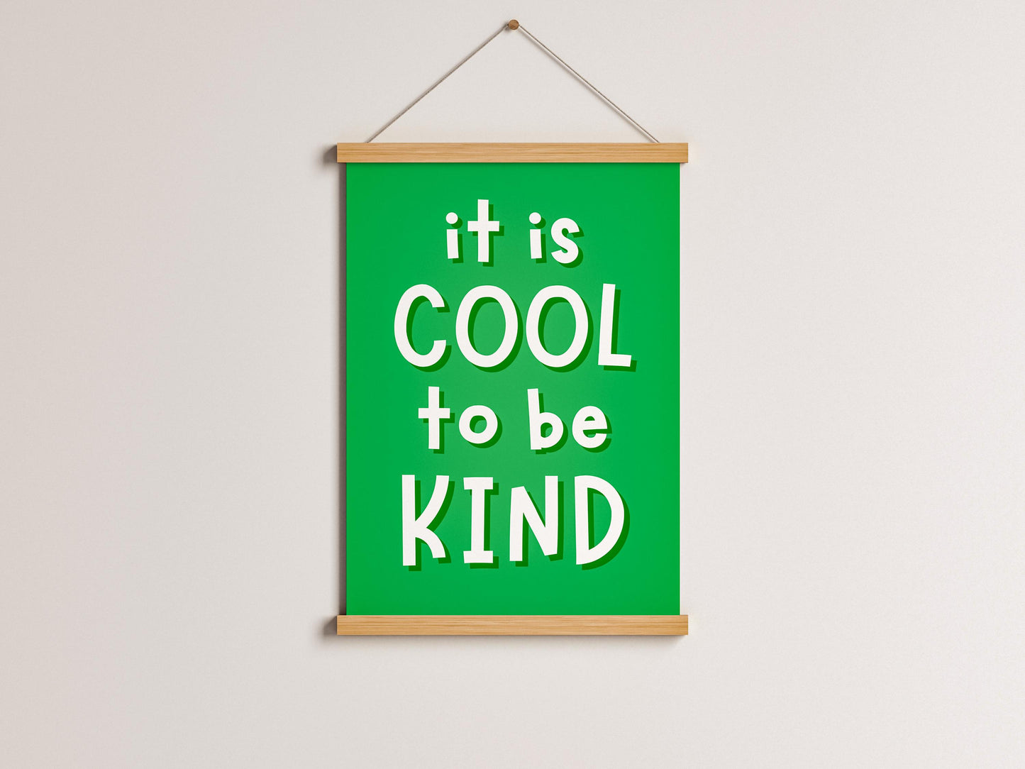 It's Cool To Be Kind Playroom Print | Childrens Affirmation Print, Playroom Quotes, Classroom Prints, Positive Playful Childrens Wall Art