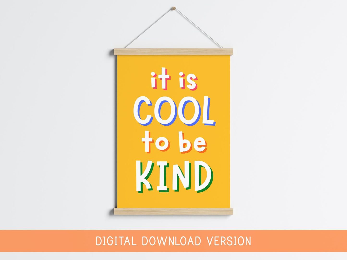 Printable Colorful Playroom Classroom Print, Cool To Be Kind Printable, Playroom Digital Prints, Childrens Room Wall Art Printable, Kids Art