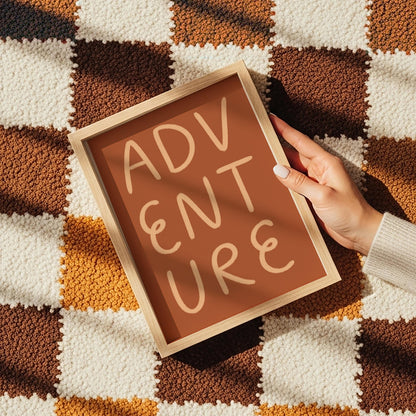 Warm Brown Adventure Print | Neutral Home Decor, Warm Brown Living Room Print, Warm Office Prints, Boho Office Print, Boho Living Room Decor