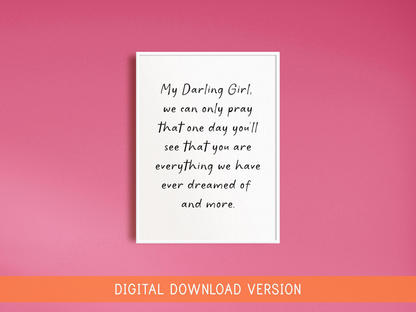 Printable Art For Baby Girls Nursery DIGITAL DOWNLOAD | Darling Girl Printable, Vintage Style Nursery Quote, Digital Art for Baby Girl Room