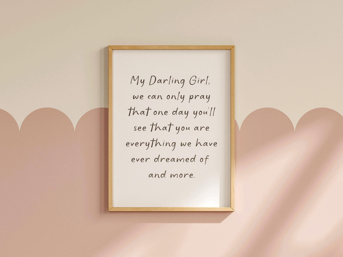 My Darling Girl Nursery Quote Print | Girls Room Wall Art, Baby Girl Nursery Prints, Baby Shower Gift for Girl, Vintage Nursery Girl Prints