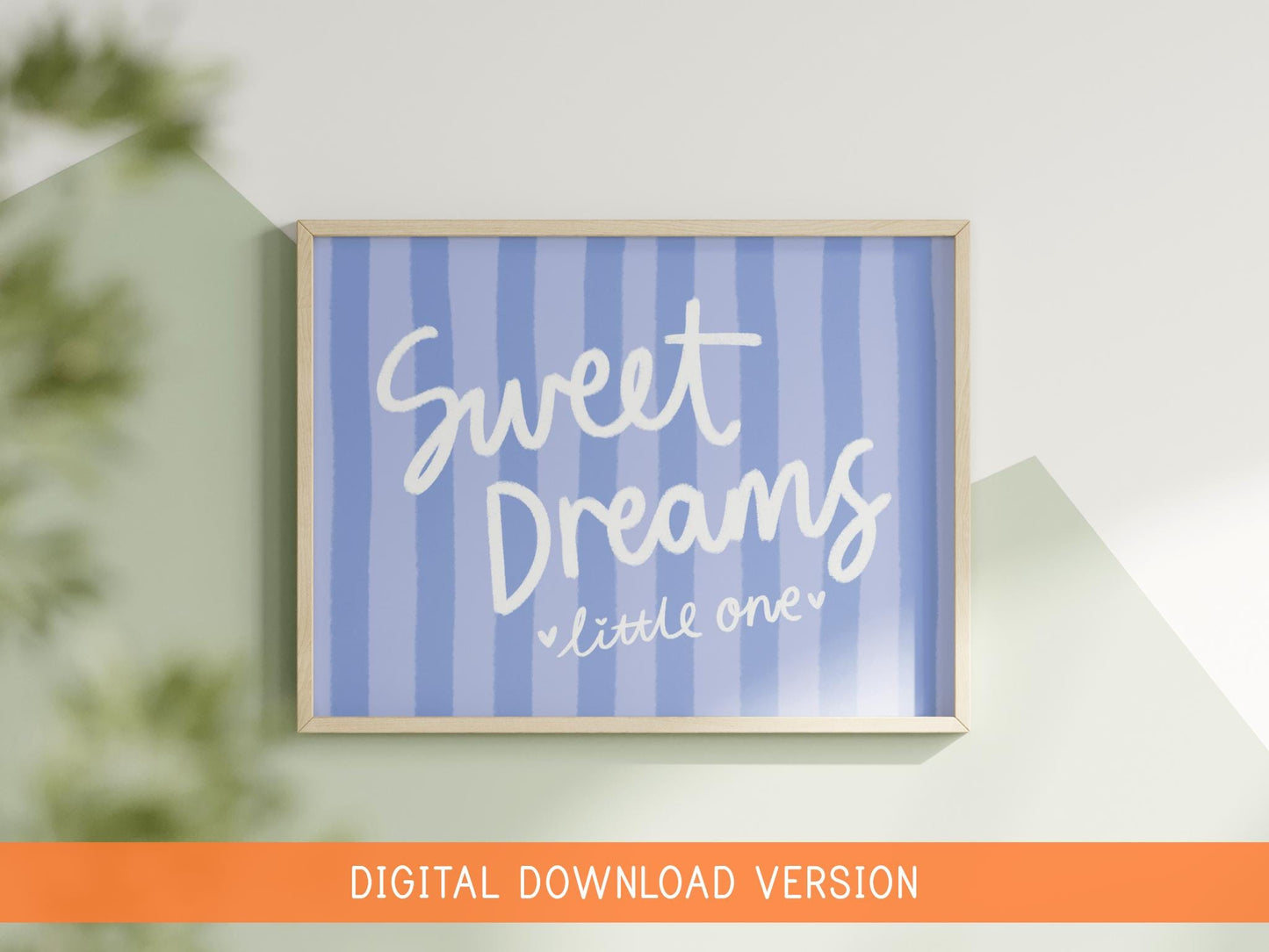 Sweet Dreams Little One Printable DIGITAL DOWNLOAD | Blue Landscape Nursery Print, Baby Boy Nursery Wall Art Print, Sweet Boy Digital Art