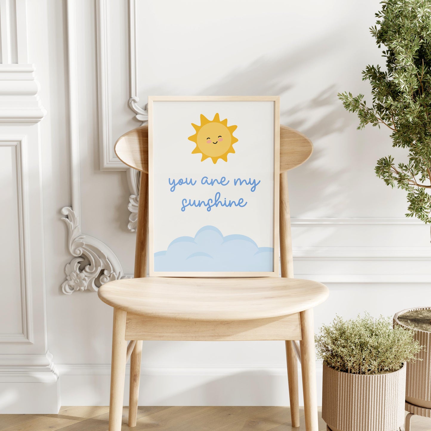 You Are My Sunshine Blue Nursery Print | Baby Boy Nursery Print, Blue Nursery Wall Art Print, Wall Art Print for Baby Boys Bedroom Wall