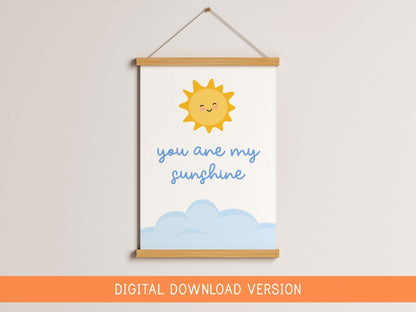 You Are My Sunshine Baby Boy Nursery Print DIGITAL DOWNLOAD | Baby Boy Nursery Printables, Digital Print for Little Boy Bedroom Printable