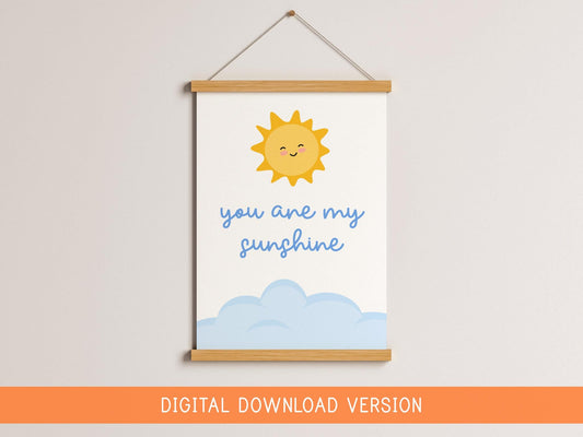 You Are My Sunshine Baby Boy Nursery Print DIGITAL DOWNLOAD | Baby Boy Nursery Printables, Digital Print for Little Boy Bedroom Printable